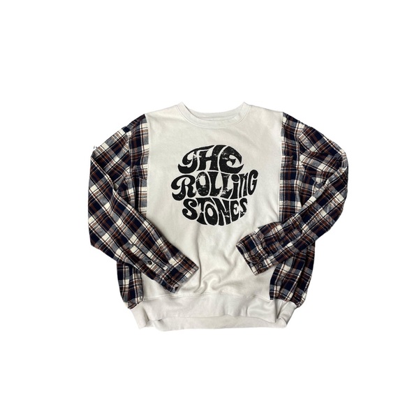 Reworked Rolling Stones XL Sweatshirt with Extra Long Sleeves - Picture 3 of 6